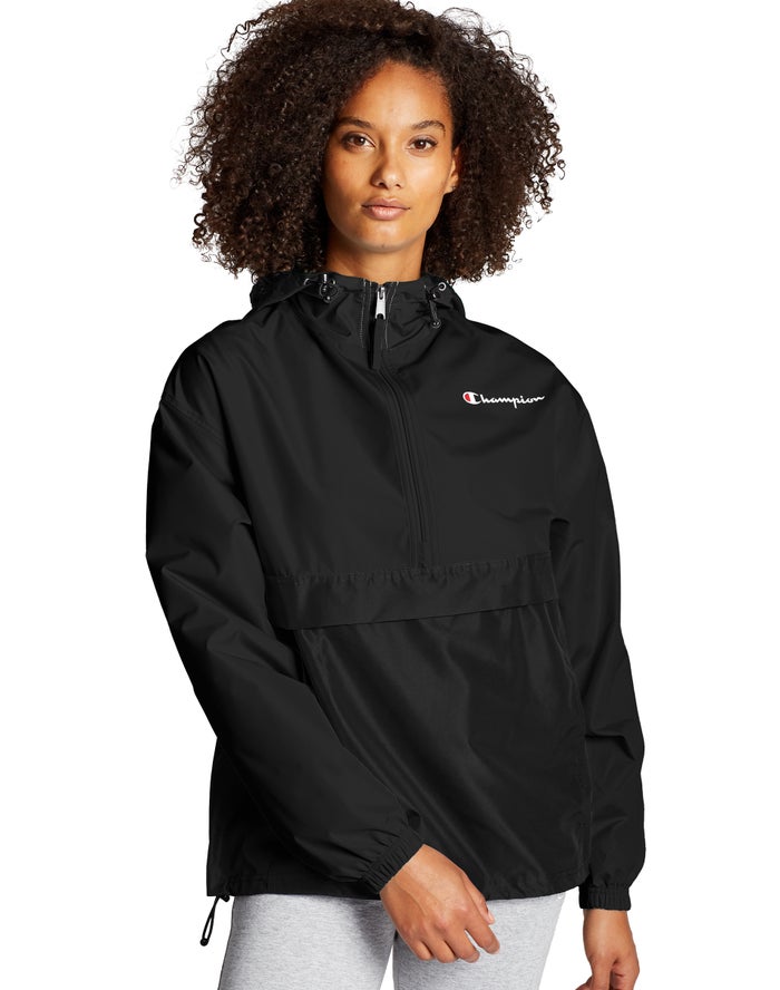 Champion Womens Jackets NZ - Packable Black ( 4615-YORQC )